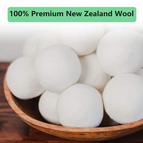 Coolclouds Wool Dryer Balls Organic Xl 6-Pack 100% New Zealand Wool Eco Dryer Balls Laundry By Handmade Reusable Natural Fabric Softener Reduce Wrinkles, Save Time & Energy, Hypoallergenic, Baby Safe #TOP3