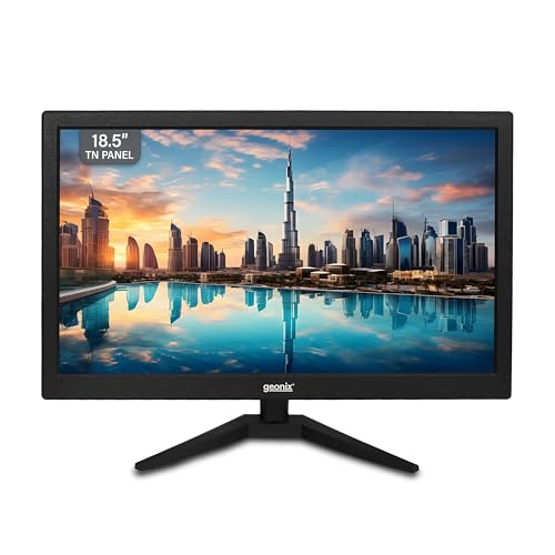 Image of GEONIX PC Monitor (47 cm /18.5 Inch) | Resolution 1366 x 768 | Display Output-VGA & HDMI | LED Display | Power Consumption 21W (Max) | 3 Years Warranty