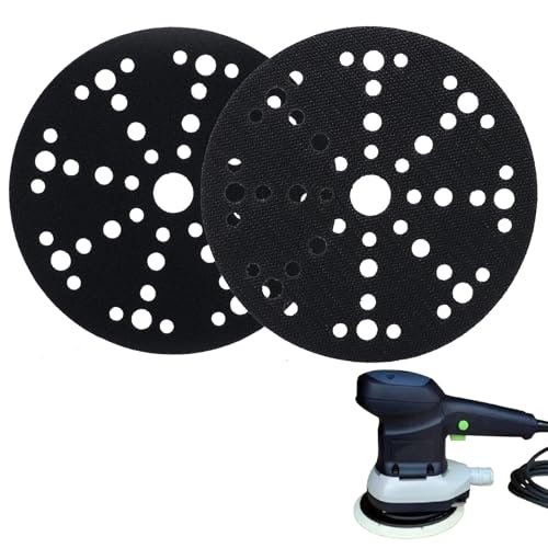 Image of 2PCS 150mm Pad Savers, 6" 49 Holes Sanding Pad Saver Hook and Loop, Orbital Sander Protection Backing Pad Compatible with Festool ETS 150 / ETS EC 150 / LEX 150 / WTS 150/7 Electric Pneumatic Sanders