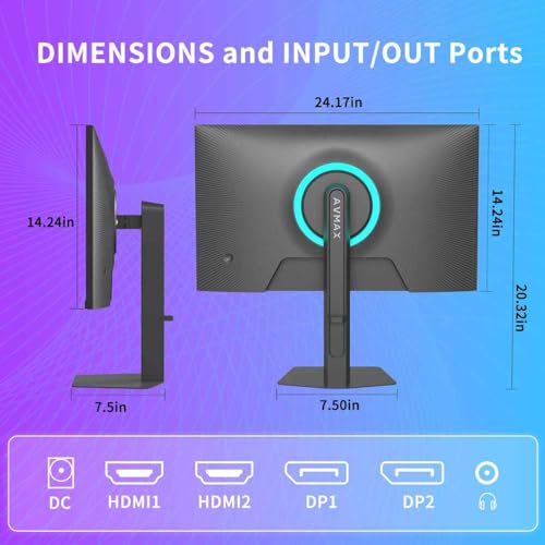 Image of AVMAX 27 Inch Gaming Monitor 320Hz /300Hz /240Hz,QHD2560X1440 Fast IPS,Adaptive FreeSync,90% DCI-P3,HDR400 Support,ErgoStand 2XDP1.4&2XHDMI2.1,P273B