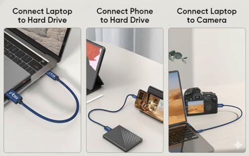 Image of rts Type-C to Micro B External Hard Disk Drive HDD Cable (50CM) Micro B to USB C Cord 10Gbps USB C to Portable Hard Disk Cable Compatible for WD Seagate Hitachi Buffalo, LaCie, iPad /Tablet, iPhone 15