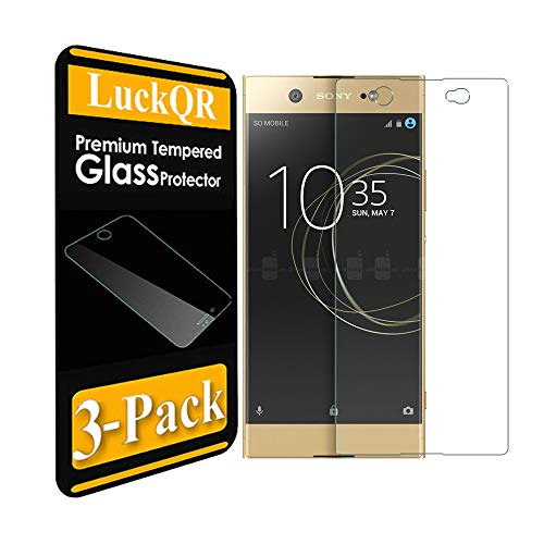 Sony Xperia XA1 Ultra Screen Protector (Only For 6.0 Inch), [3-Pack] [LuckQR]Premium Clear Tempered Glass Screen Protector Film, Anti-Scratch, Case Friendly Fit For Sony Xperia XA1 Ultra 6.0