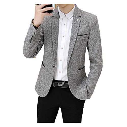 Ternos Para Homens, Jaqueta De Traje De Lapela De Colarinho Casual Com Bolsos, Blazers Para O