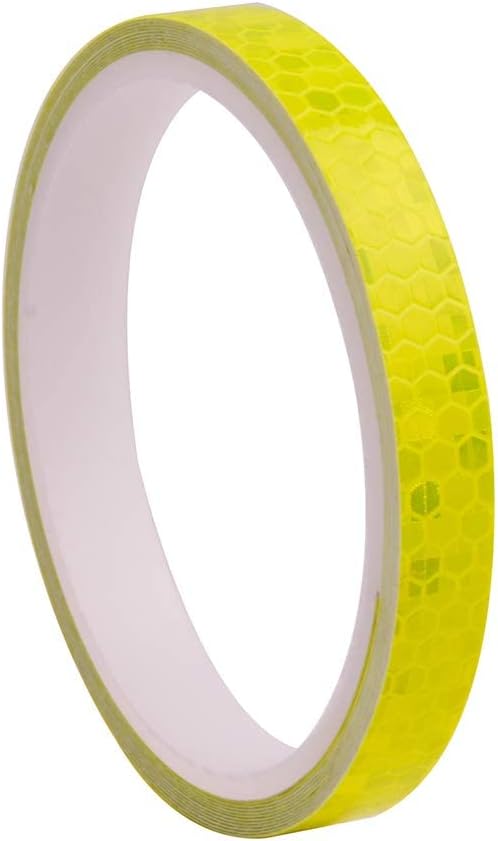 Brightplus Reflective Tape Fluorescent Yellow 0.5" X10'-Waterproof Self-Adhesive Trailer Reflector Tape-Reflective Tape for Trucks,Trailers,Cars.Warning Caution Conspicuity Tape