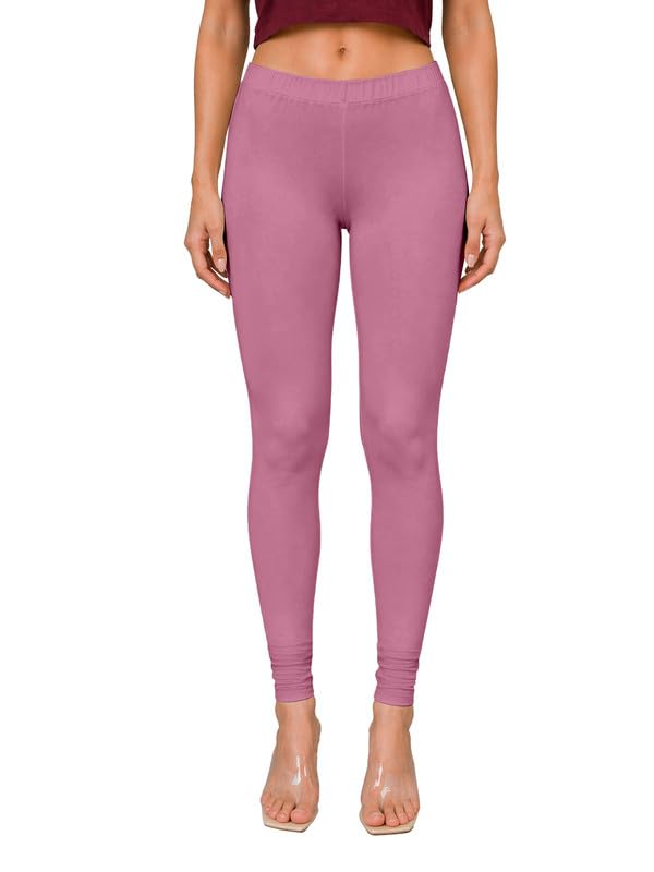 Image of TRENDMALLS Women's Microfiber Elastane Stretch Soft Churidar Length Leggings with Ultrasoft Waistband