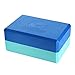 1 Blue and Light Blue Bicolor Yoga Block - 9 Inches by 6 Inches by 4 Inches