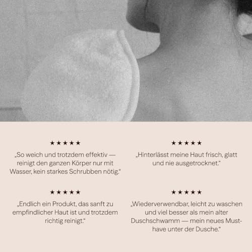 Waschies Waschhandschuhe – 2er-Set Weiß – sanfte Ganzkörperreinigung – waschbar, wiederverwendbar, nachhaltig & hypoallergen - geeignet für alle Hauttypen und Links/Rechtshänder