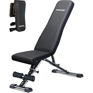 AIRHOP Upgraded Adjustable Weight Bench, Bench Press Full Body Workout, Quick Fold Space Saving, Workout Bench for Home Gym Strength Training