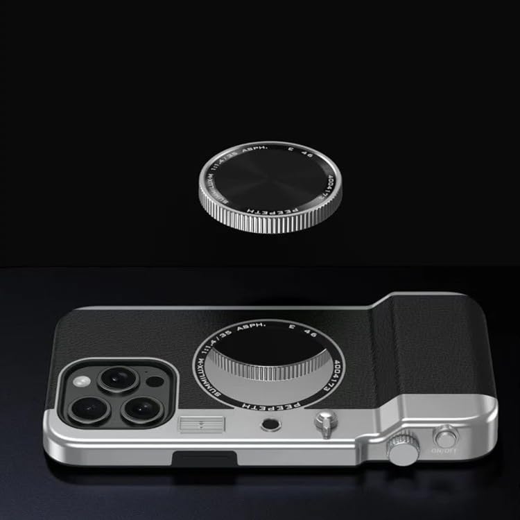 Image of MILLION CASES Back Cover Case for iPhone 14 Pro Shockproof Protective Retro Camera Lens Aesthetic Case for Men & Boys(Black)