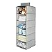 mDesign Chevron Fabric Baby Nursery Closet Organizer, for Toys, Baby/Kids Clothing, Blankets - 6 Shelves, Gray/Cream