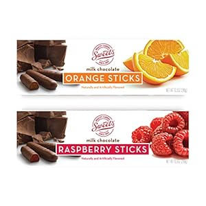 Sweet Candy Milk Chocolate Orange & Raspberry Sticks – Chocolate Covered Candy – Orange & Raspberry Flavor With Rich…