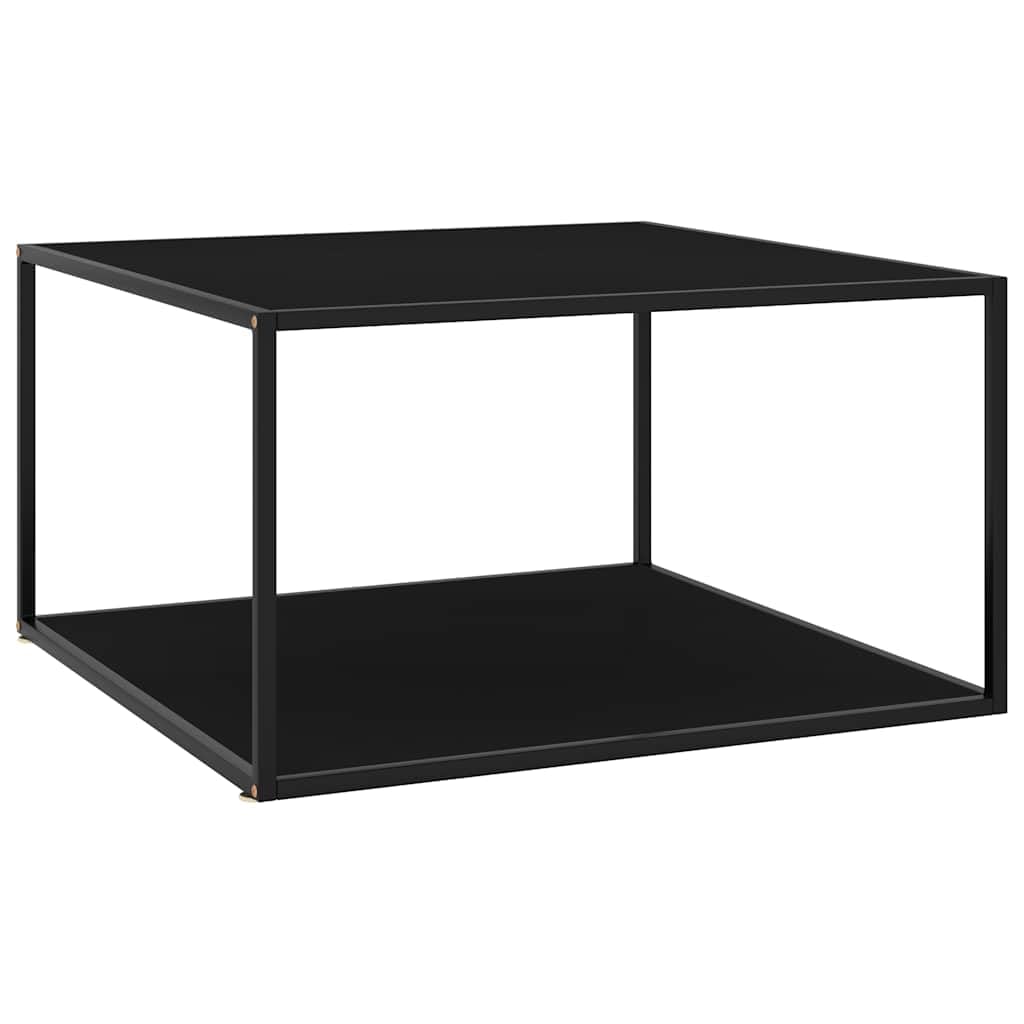 vidaXL - Couchtisch Schwarz mit Schwarzem Glas 90x90x50 cm