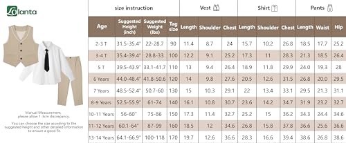 Image of LOLANTA 4Pcs Boys Formal Suit, Kids Tuxedo Vest for Wedding Birthday Party Dress Suits with Shirt and Tie for 3-13 Years