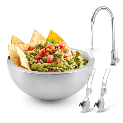 Lovarisse 35oz Dip Chiller Bowl Double Walled Insulated Ice Serving Bowl