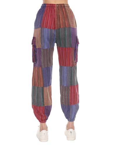 THE COLLECTION ROYAL Unisex Hippie Patchwork Bohemian Casual Rave Festival Harem Drawstring Boho Trouser Jogger Pants4