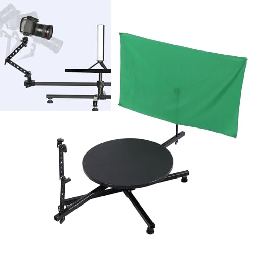 Image of 360 Degree Spinner, Professional Photography Turntable Photo Video Booth, Camera Slider, Foldable and Spin Platform for Unboxing Commercial Video, Food
