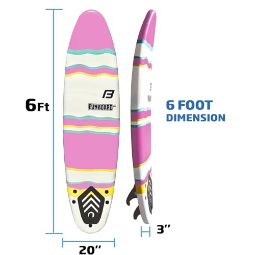 image for EASYGO PRODUCTS 6’ FLOWBOARD Surfboard Softboard Foam - Include (3) 