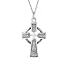 Produktbild Vintage Stil Wikinger Liebesknoten Religiöse Unendlichkeit Dreieinigkeit Keltische Kreuz Anhänger Halskette Für Frauen Jugendliche Oxidiert .925 Sterlingsilber