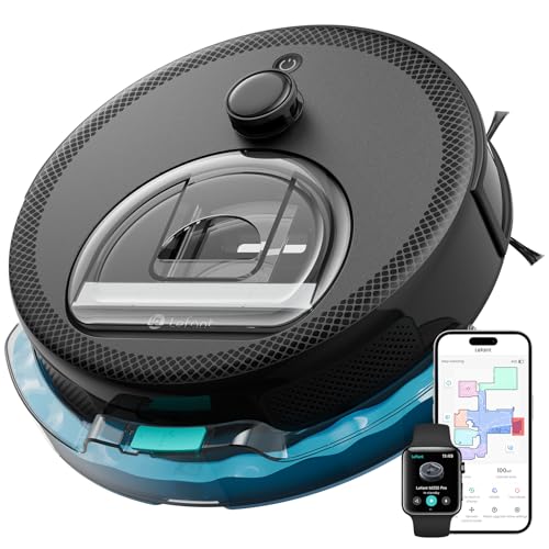 LEFANT M330Pro Robot Aspirapolvere Lavapavimenti con Mappatura, Navigazione dToF, Evitamento Ostacoli PSD, 5000Pa Aspirazione Potente, Pulizia programmata, 150min, Alexa/APP/WiFi, Zona Vietata, Nero