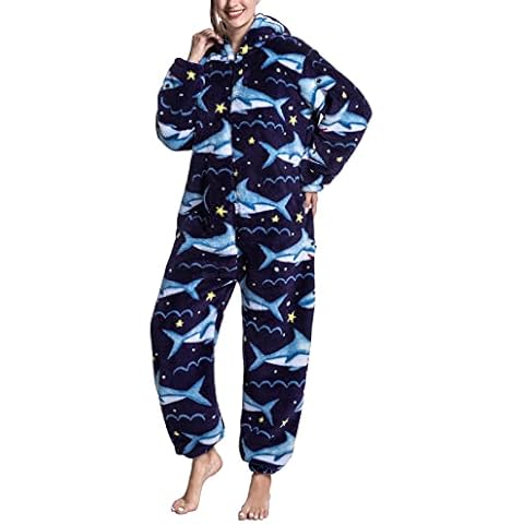 Pijama de Mono para Mujer con Capucha y Patrón de Dibujos Animados Cover