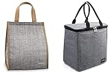 Large Insulated Lunch Bag For Women Men With Zippered Insulated Tall Lunch Bag