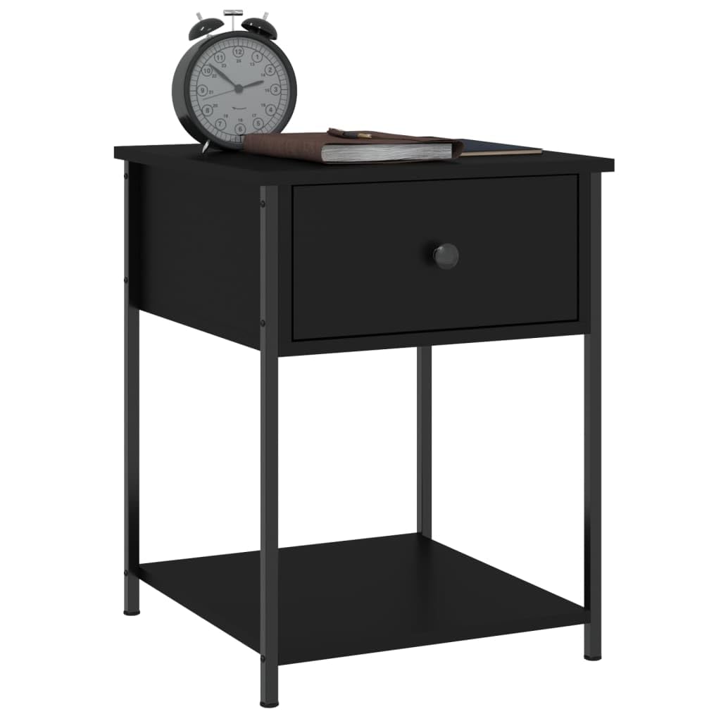 Mobiletto portaoggetti Comodino per camera da lettoComodini 2 pz Neri 44x45x58 cm in Legno MultistratoAdatto alle camere da letto