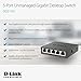 D-Link Ethernet Switch, 5 Port Gigabit Unmanaged Metal Desktop Plug and Play Compact (DGS-105),Black