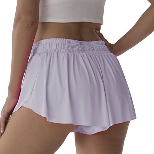 Image of Flowy Athletic Shorts for Women Running Tennis Butterfly Shorts Girls 2-in-1 Double Layer Quick-Drying Comfy Shorts