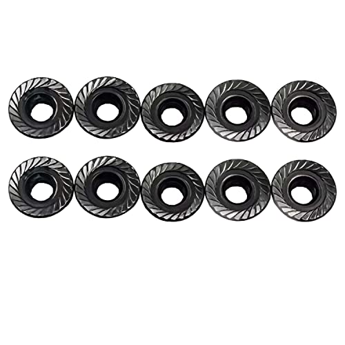 Fainwan 4MM-SERRATED-BLACK-10PCS 10 Pcs M4 Hex Self Lock Nuts 4Mm Cnc Aluminum Flanged Nylon Lock Nut Self Locking Metal Nuts Black Forrc Car Truck Buggy Crawler Drifting Wheels thumb #3