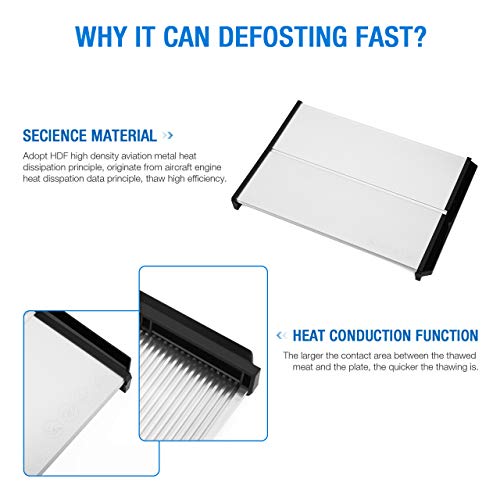 LEPO Fast Defrosting Tray, Eco Friendly Quick Defrosting Tray for Thawing Frozen Meat, Rapid Thawing Plate for Fast Defrosting Frozen Food, Quick Food Defroster Thawing Board for Meat Pork Beef Fish