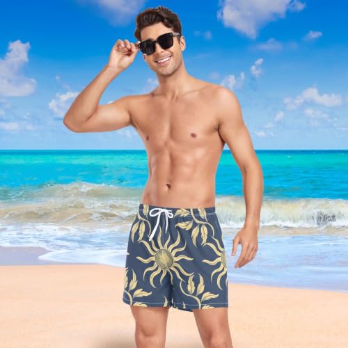 Bañador Quick Dry de hombre azul oscuro con estampado William Morris 7