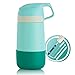 FJbottle Butelka na napoje dla dzieci, 350 ml, nie zawiera BPA, butelka termiczna dla dzieci ze słomką, kolor zielony
