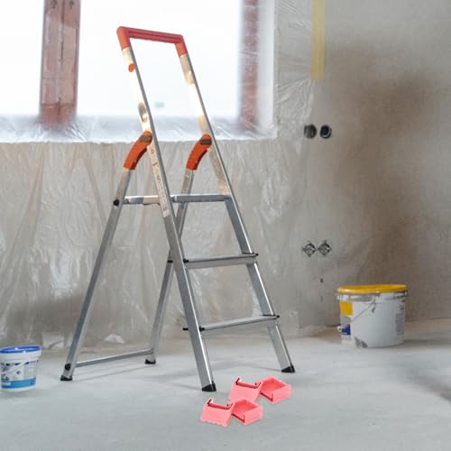 Pies de escalera de goma antideslizante rojos para base estable de 4 piezas 8