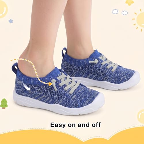 Image of LeIsfIt Toddler Shoes Boys Girls Wide Toe Box Breathable Slip-On Sneakers Kids Lightweight Barefoot Feel Shoes for Everyday Play