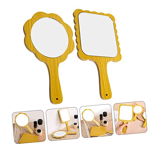 Espejos de maquillaje portátiles de madera DOITOOL 2 unidades miniatura 2