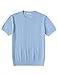COOFANDY Mens T Shirts Casual Stylish Short Sleeve Dress Shirts Crewneck Knit Sweatshirts, Light Blue