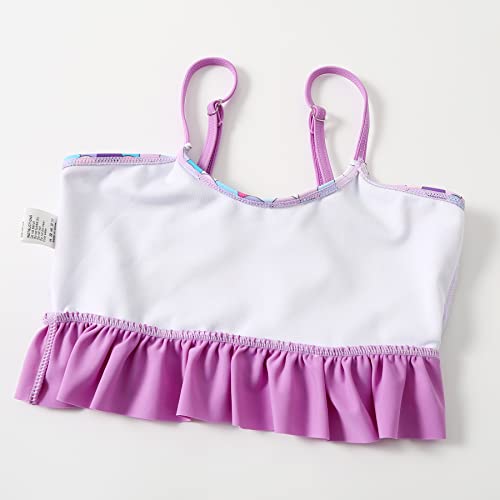 Image of Girls Swimsuit Two Piece 6-16 Years Floral Swimwear Ruffle Bathing Suit Mermaid Tankini