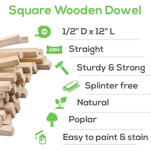 HAOBIN Oak Wooden Blocks (40pcs) 100x20x7mm DIY Craft Wood, brown - Image 3