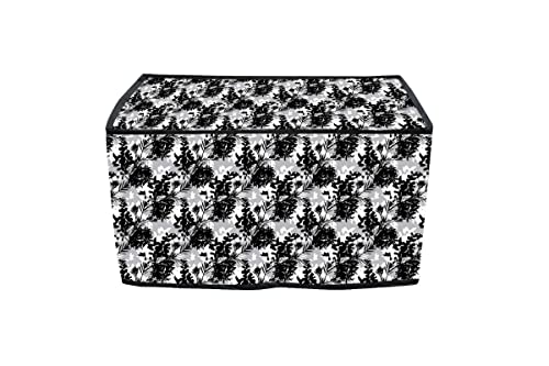 Image of Printer Cover for HP Laserjet M1020 Plus Printer with Zipper for Dust Protection (Black Flower)-Size (15x8.5x9.5Cm)