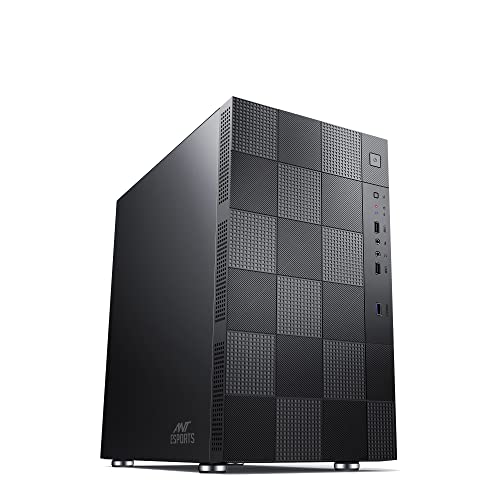 Image of Ant Esports Elite 1000 PS Mid-Tower Computer Case /Gaming Cabinet - Black | Supports M-ATX, ITX with Pre-Installed 1 x 120mm Black Rear Fan