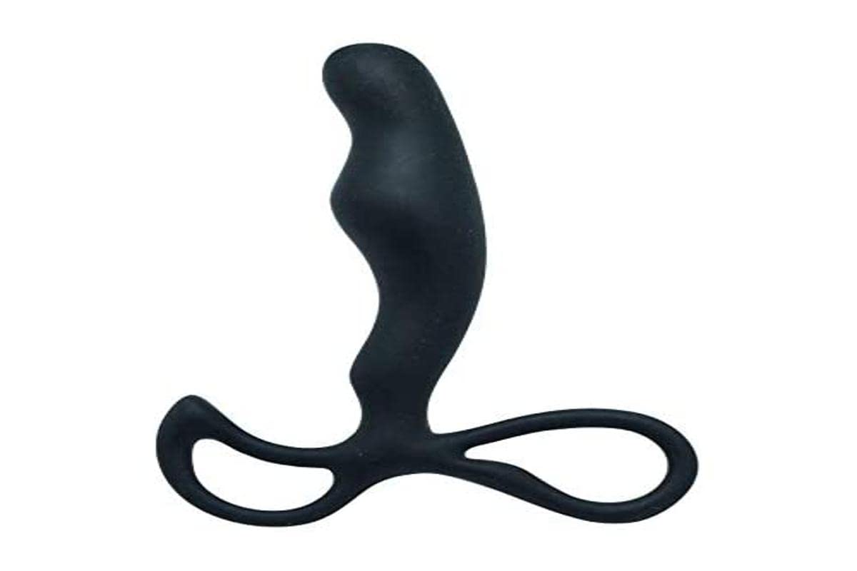 Stimulateur Anal Prostate P-Curve En Silicone Noir Par LITOLU - Imperméable, Sans Phtalate, Neuf