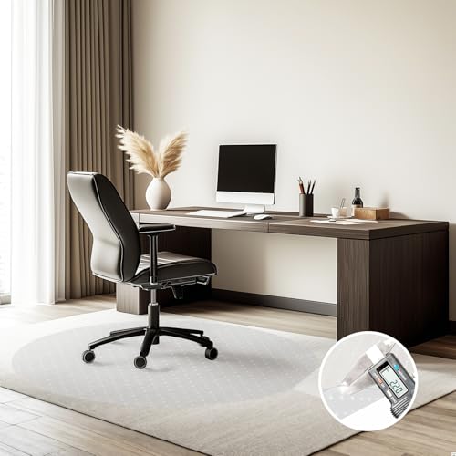 Heavy Duty Office Chair Mat for Carpet 36"x36" PVC Material Chair Mat for Carpeted Floor Slip Resistant Carpet Protector for Home Office Easy Glide Desk Floor Mat for Office Chair on Carpets(Clear)
