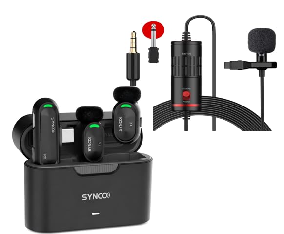Image of SYNCO Lavalier Clip On Microphone, Mini Wireless Lavalier Mic,Red