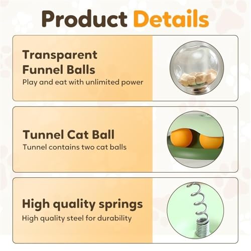 Leckerli-Ballspender for Katzen, 2025 neues Leckerli-Spender-Hundespielzeug, interaktives Haustierspielzeug, interaktives Puzzle-Spielzeug mit langsamer Fütterung, multifunktionales Futterball-Spielze