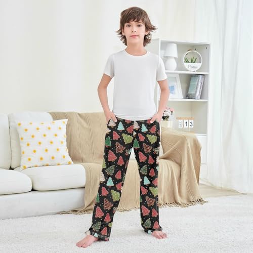 Christmas Pajama Pants Christmas Tree Biscuit Pattern Long Sleep Pants Lounge Bottoms4