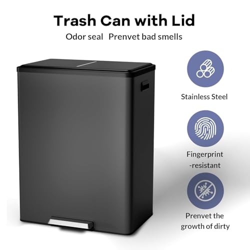 Bote de basura TrailBlaze 2 x 30 L acero inoxidable negro miniatura 4