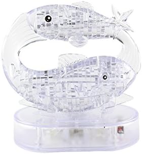 Coolplay 3D Crystal Puzzle with Light-up Base for Adult, 3D Zodiac Puzzle Constellation Series of Pisces