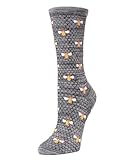 MeMoi Honey Bee Crew - Elegant Bamboo Bee Novelty Socks for Women Asphalt MF7 909 One Size 9-11