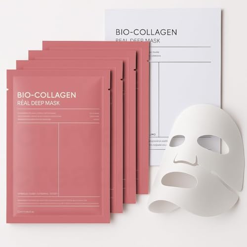 Image of (Pack of 1) Bio Collagen Sheet Mask Overnight Face Mask - Korean Hydrogel Collagen Face Mask Sheets with Hyaluronic Acid & Alpha Arbutin for Glowing Skin, Brightening, Hydration, Firming & Glass Skin Care & Elasticity Support