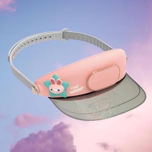 Magic World By Kajal Personal Fans Headwear Sun Hat, Hands Free Bladeless Headband Fan, Rechargeable USB Fan Sun Visor Portable Cooling Fan for Women Men Cycling Fishing Hiking Camping Sports (Purple)